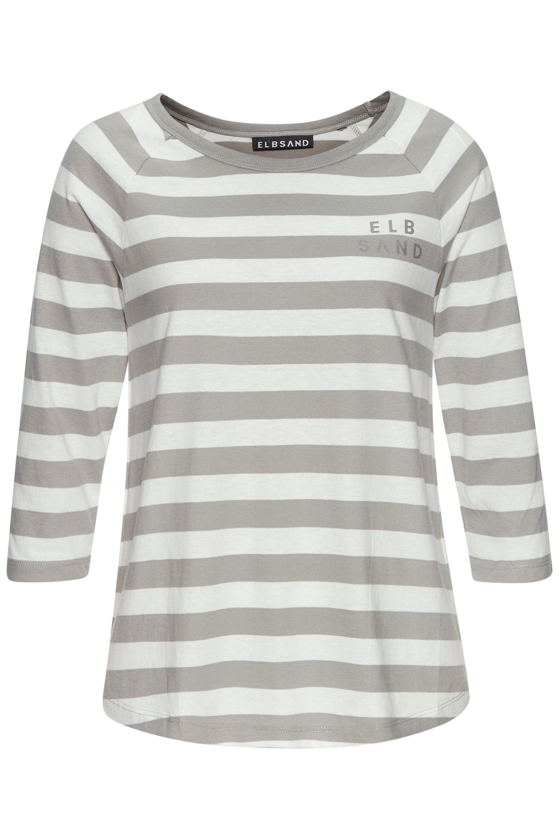 Elbsand 3/4-Arm-Shirt , mit Streifen, Rundhalsausschnitt, Jerseyshirt