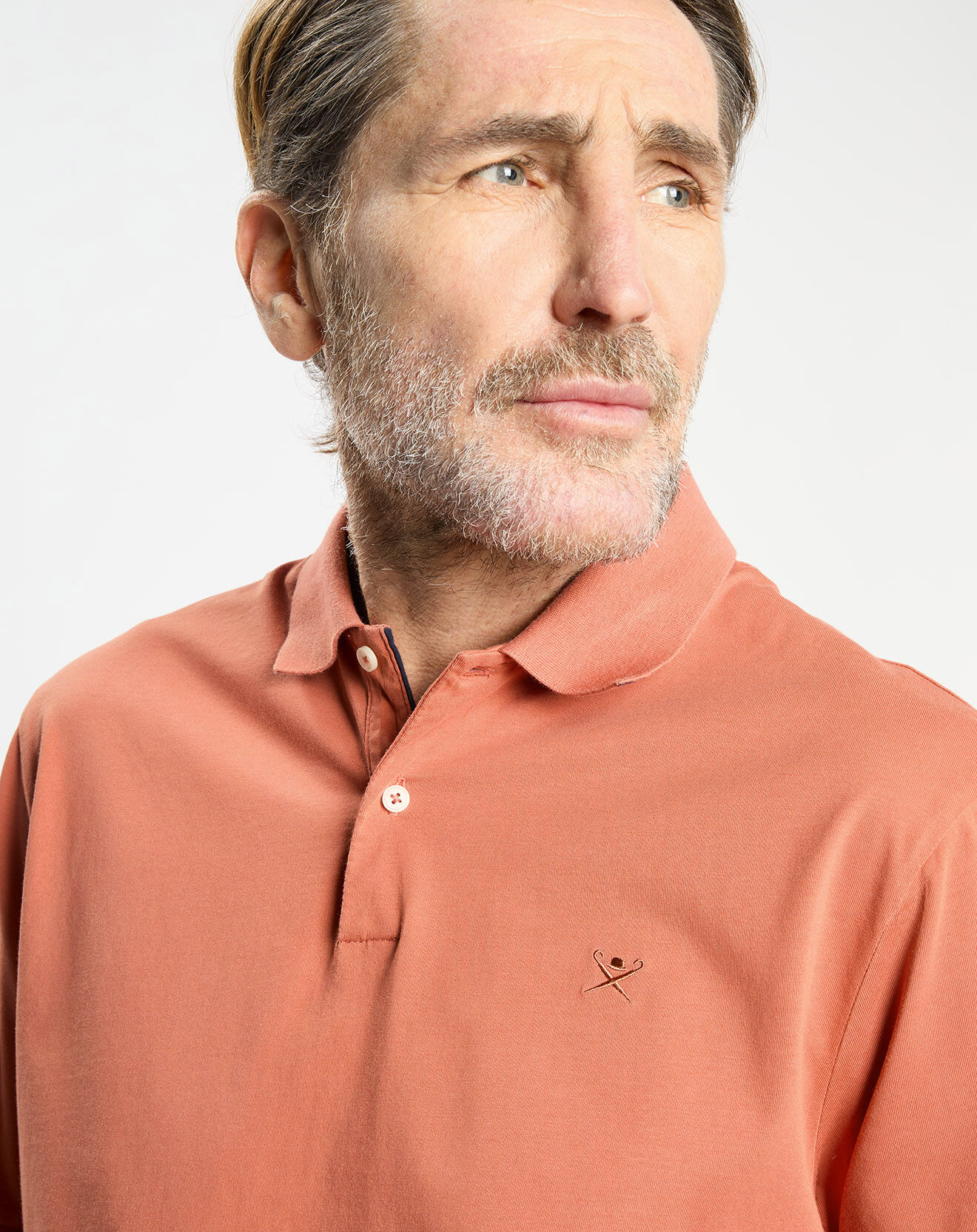 Hackett London Polo en Jersey Regular Fit uni Smart orange moyen