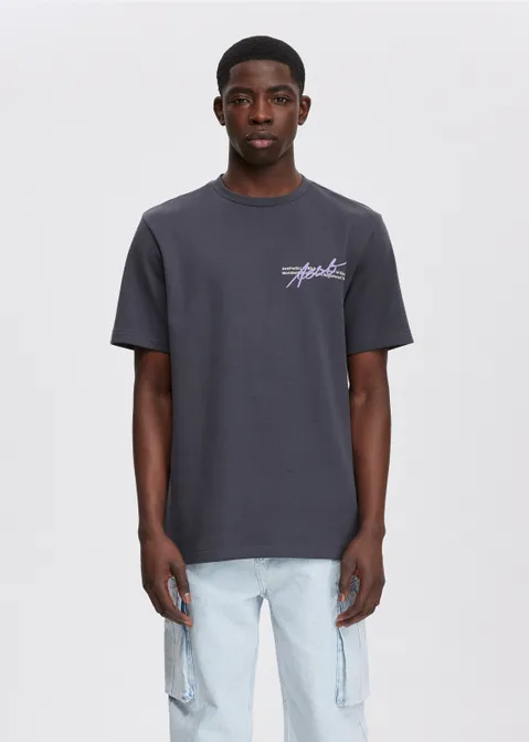 T-shirt met print written grijs (GRS.CHA)