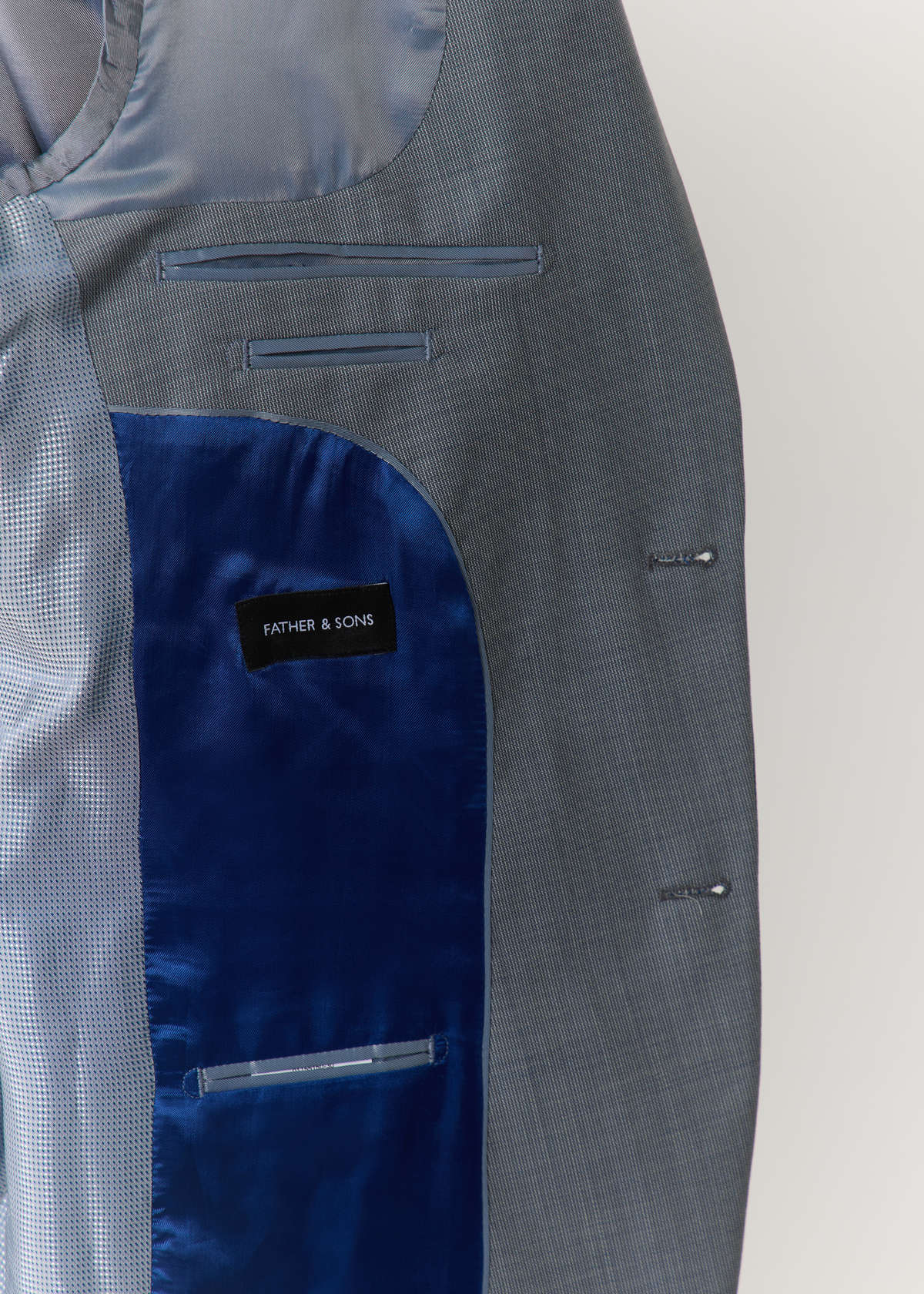 Costume 2 pièces Slim en laine unie bleu chambray