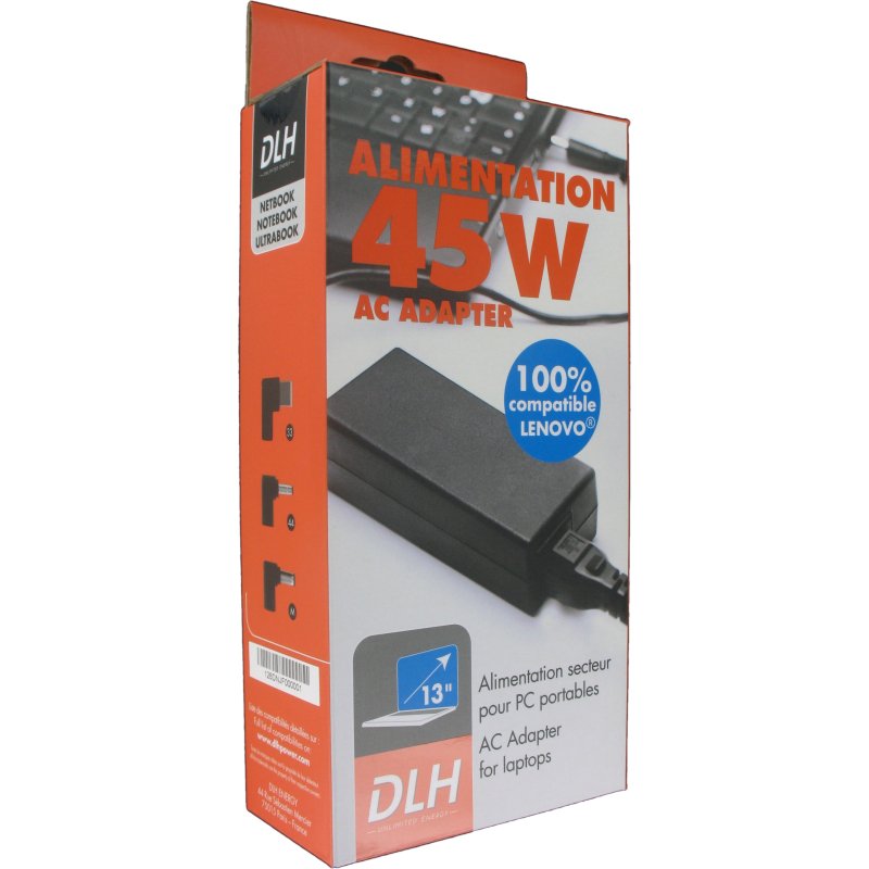 DLH Alimentation secteur 45W Lenovo 100% compatible (sauf USB-C)