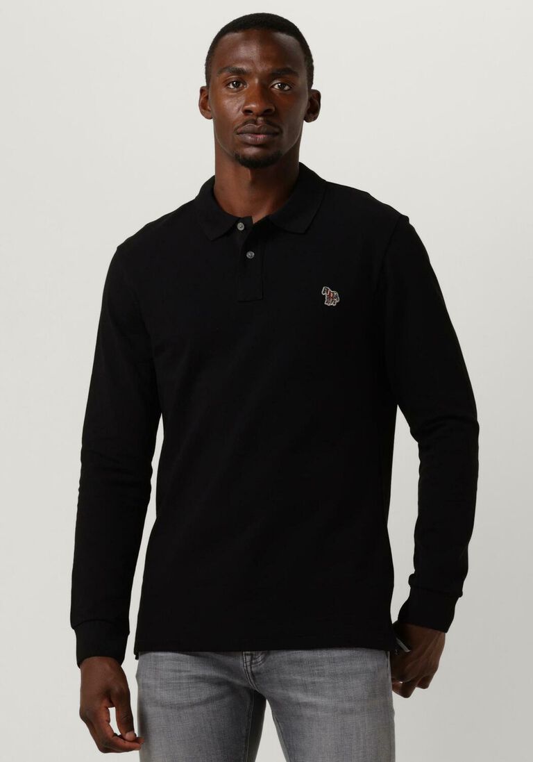 PS PAUL SMITH zwarte ps paul smith polo mens slim fit ls polo shirt zebra