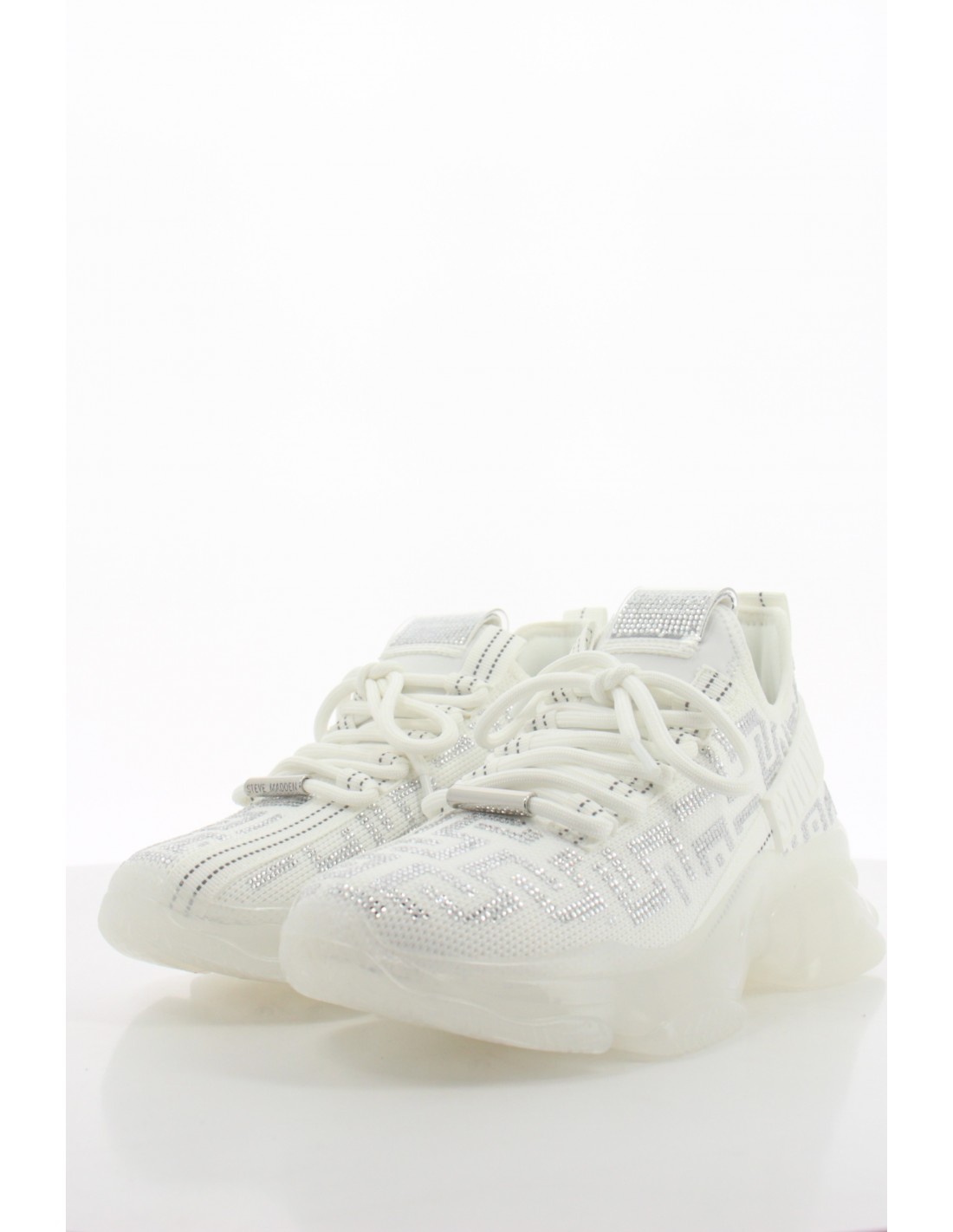 steve madden Baskets de ville Femme Maxout Sneaker Blanc Paillettes