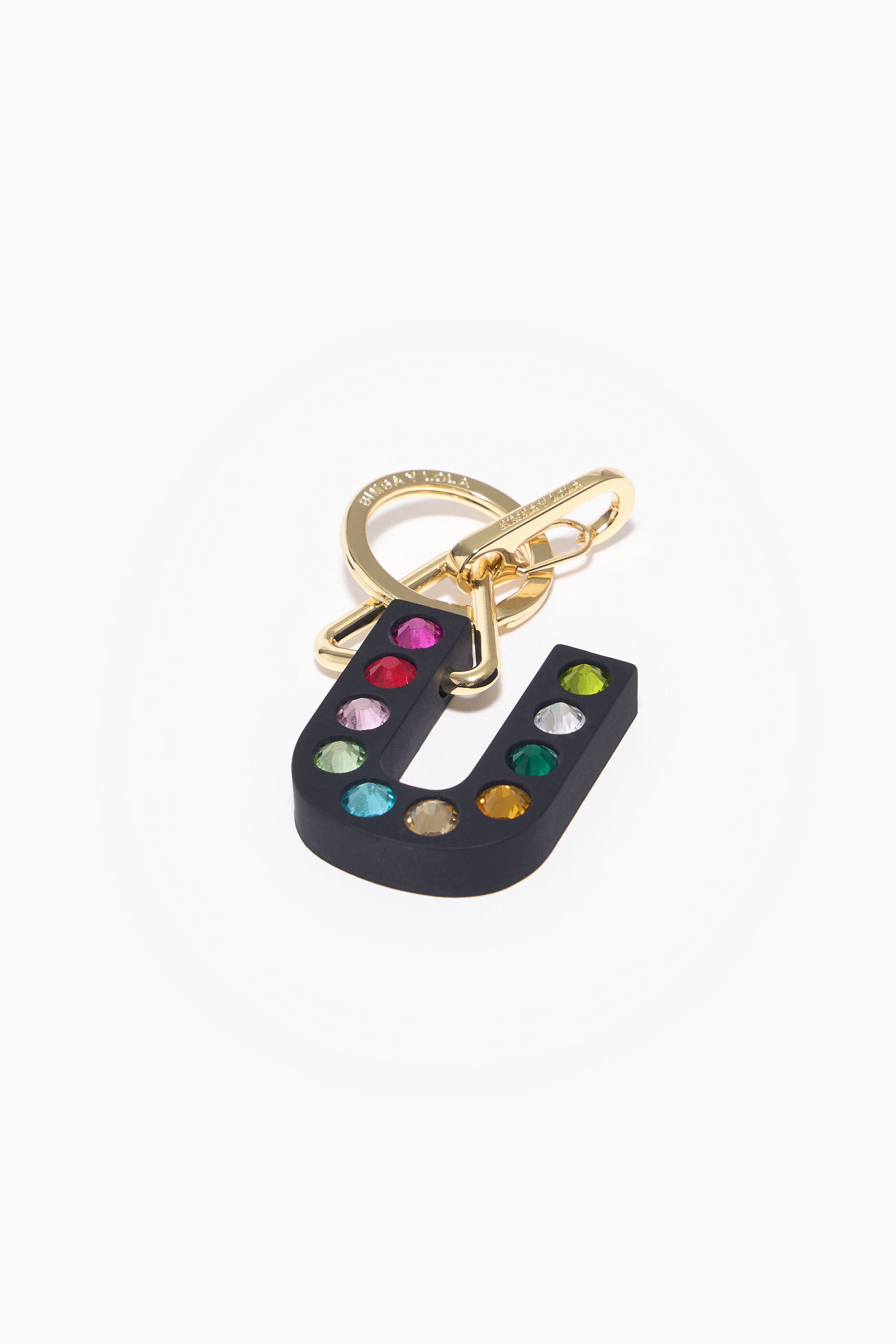 Chaveiro de silicone com a letra U