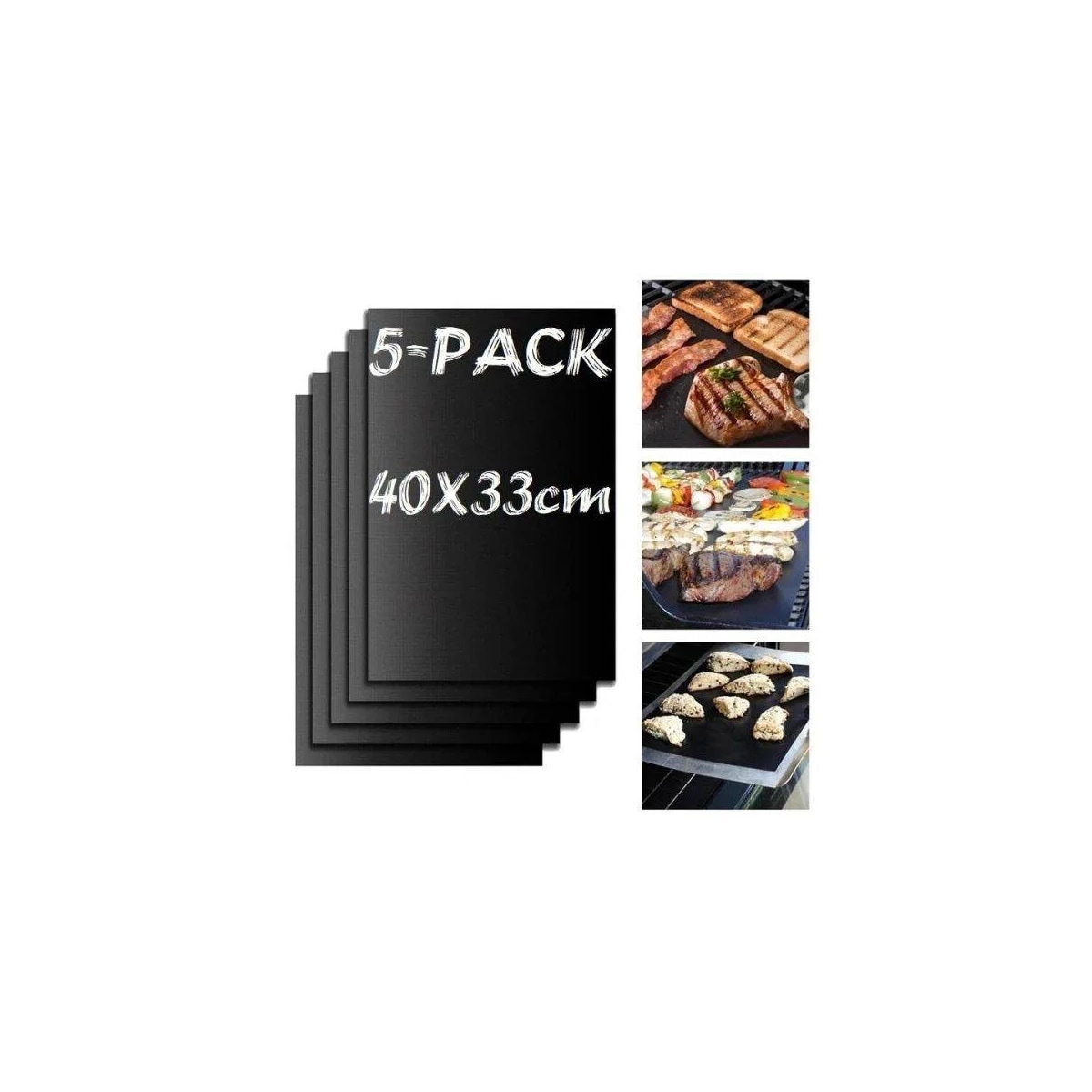 5-pak. Grillmatte Stekematte - Non stick 40x33cm