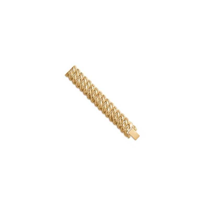 Bracelet Plaqué Or 18 Carats Maille Américaine