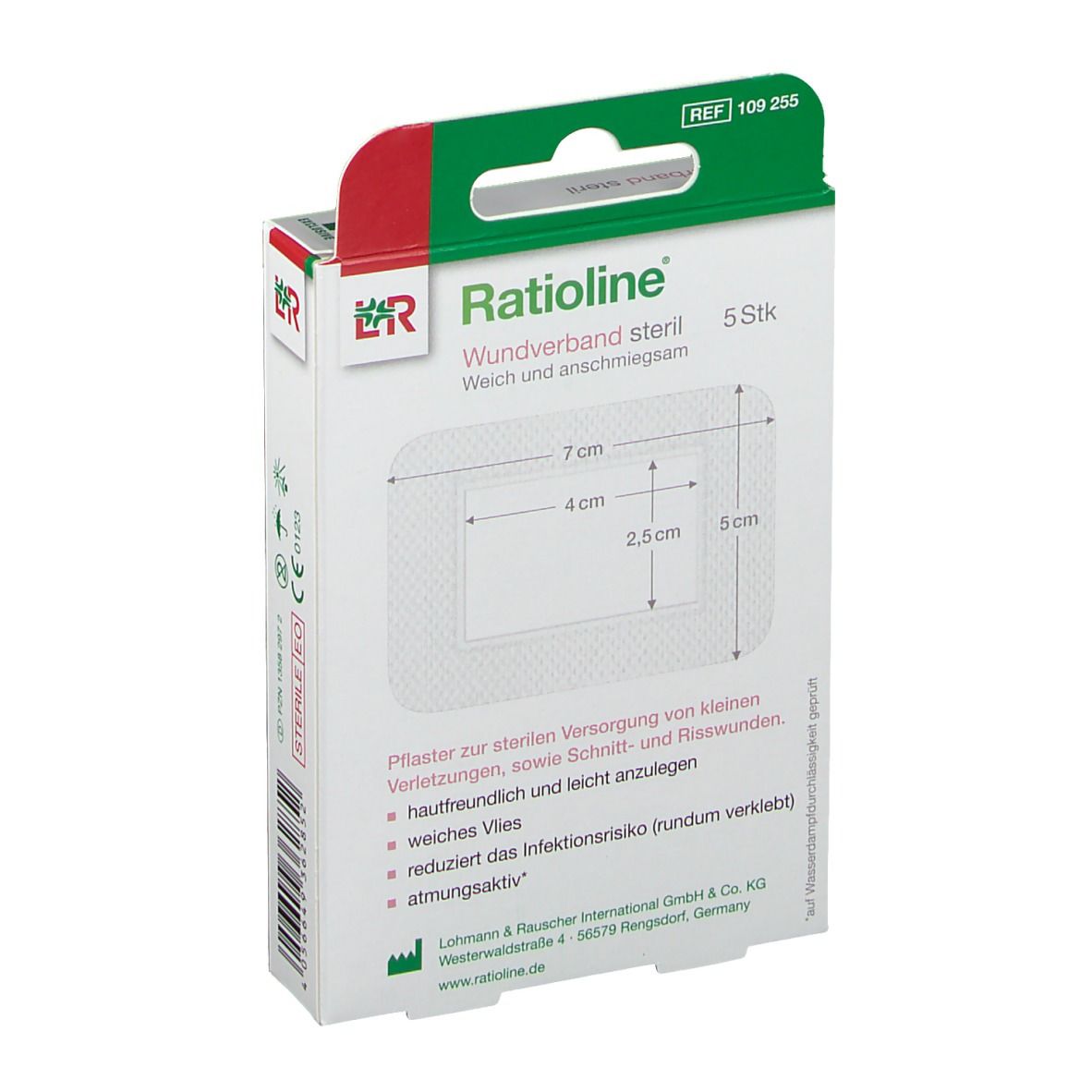 Ratioline® Wundverband steril 7 x 5 cm