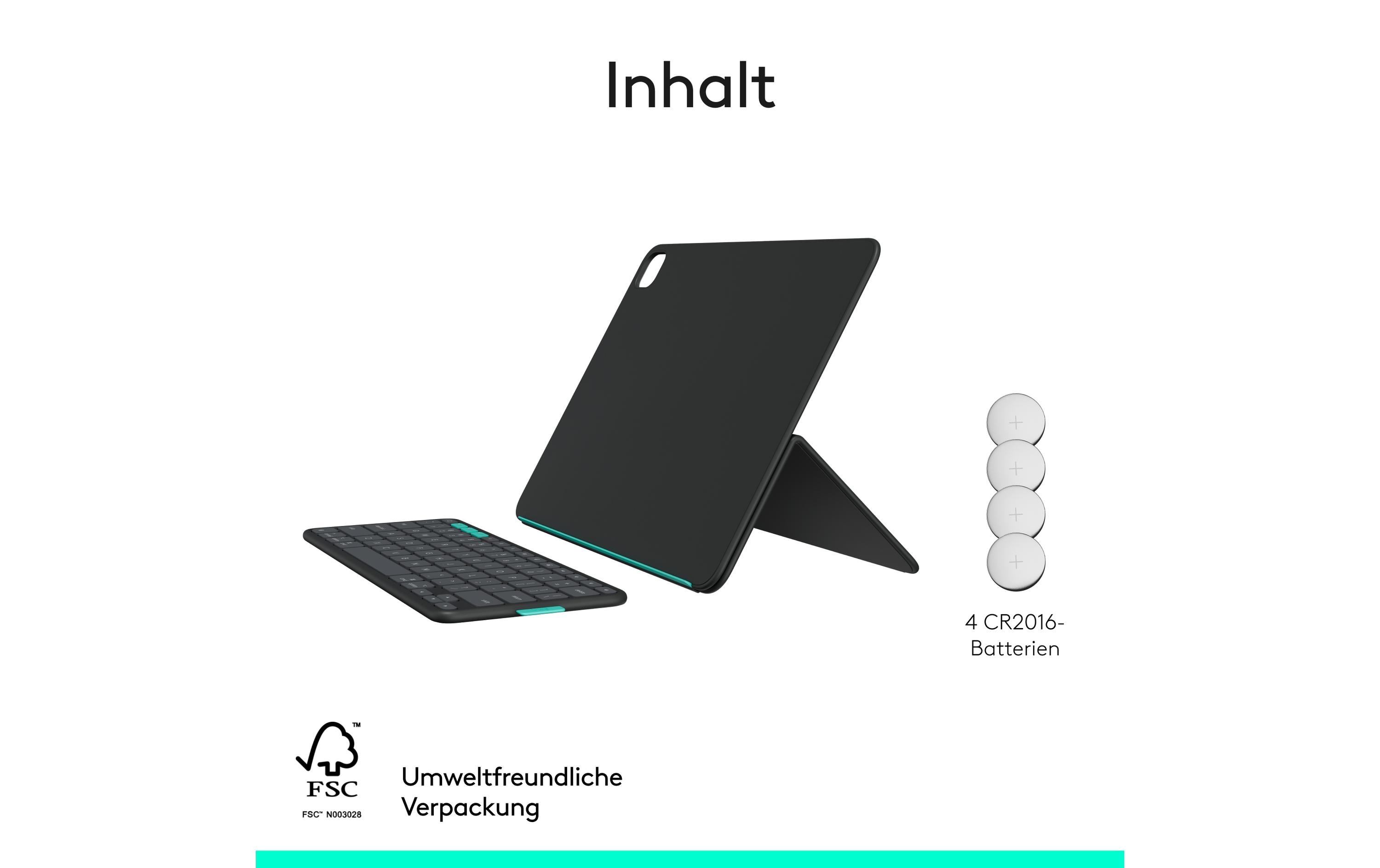 Tablet Tastatur Cover Flip Folio iPad Pro & Air13<br>Vielseitiges iPad Cover mit verstaubarer Tastatur