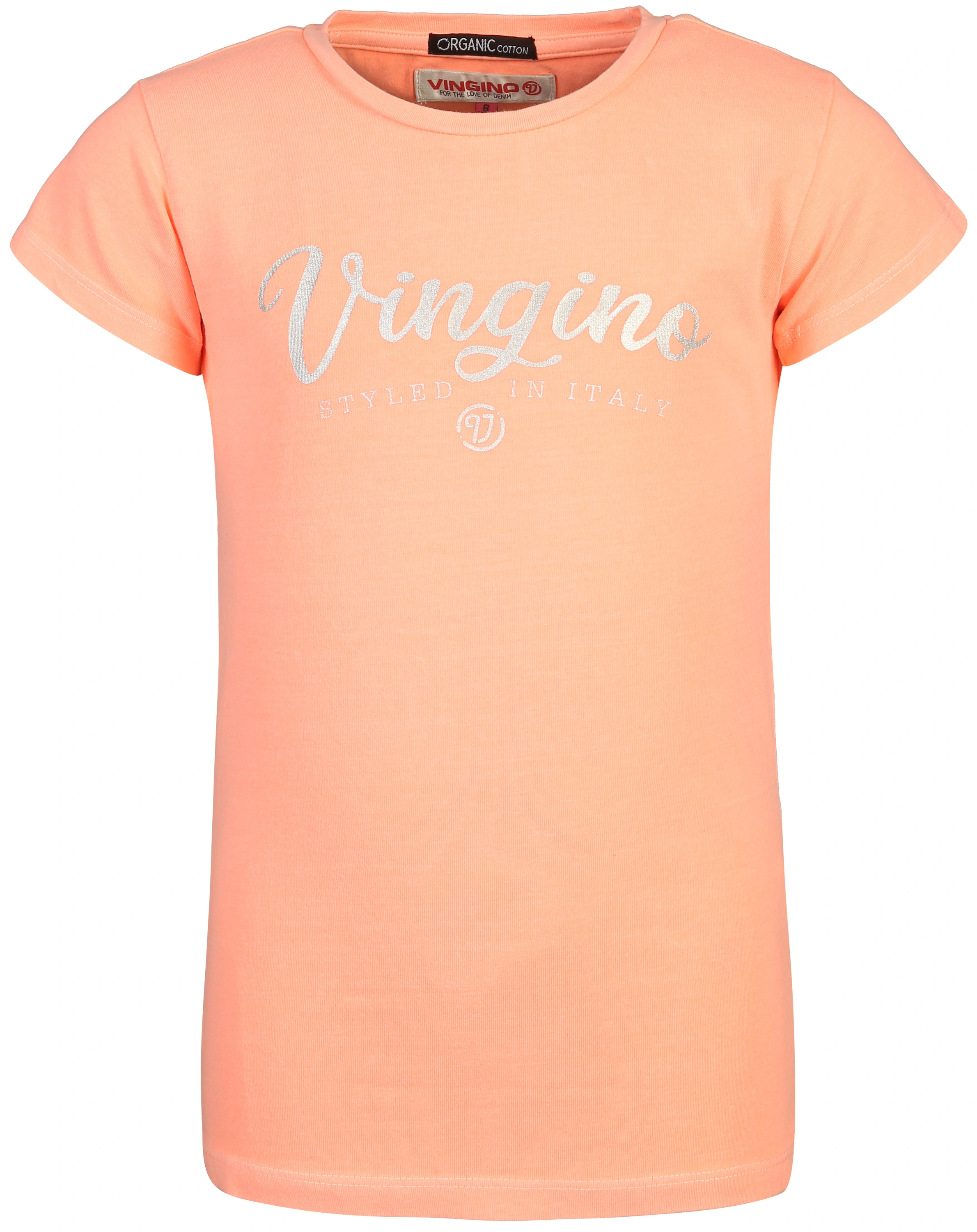 T-Shirt LOGO PRINT in soft neon peach