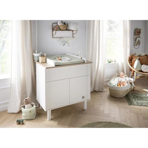 Commode 1 tiroir 2 portes ELEONORE Blanc - SAUTHON