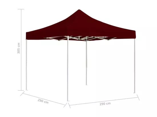 Tente de réception pliable Aluminium 3 x 3 m Bordeaux