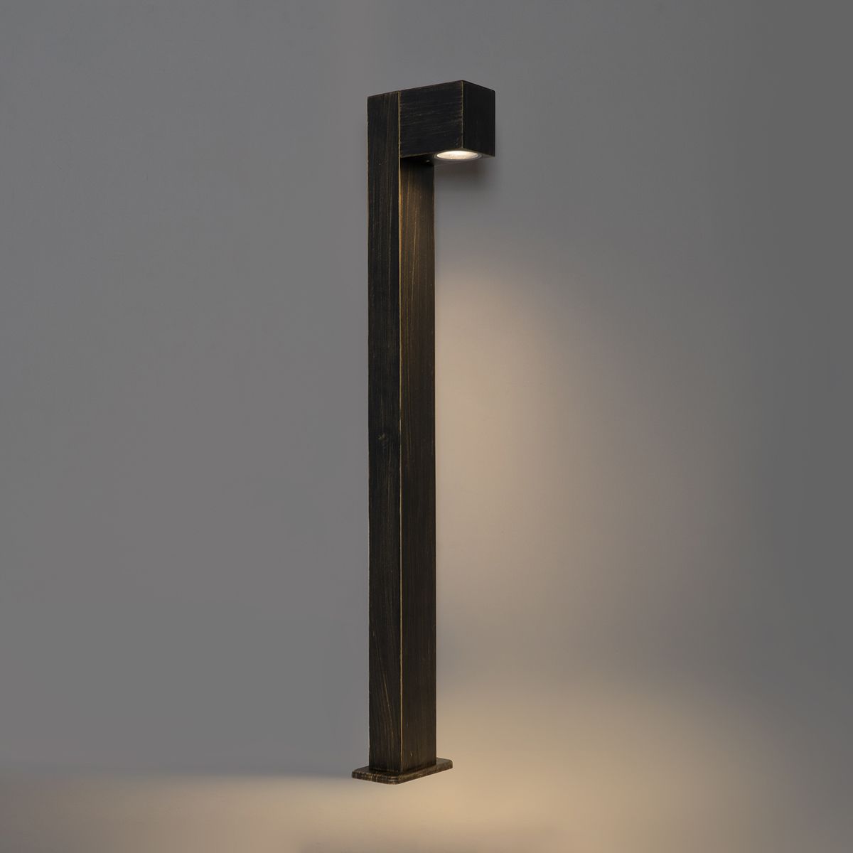 Industriële staande buitenlamp antiek goud 80 cm IP44 - Baleno