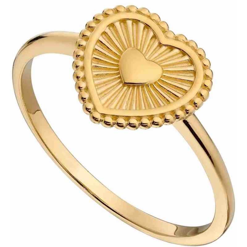 Bague coeur plaqué or en argent 925/1000