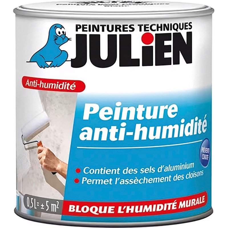Peinture anti-humidité intérieure hydropro 0.5 L blanc satiné