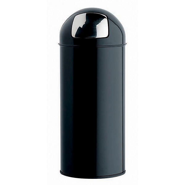Poubelle Push  Rossignol 45 L noire,  couvercle à trappe