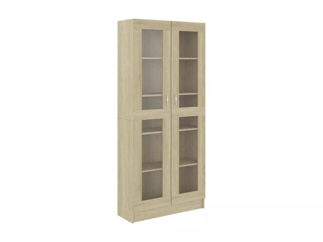 Armoire vitrine Chêne sonoma 82,5x30,5x185,5 cm Bois ingénierie
