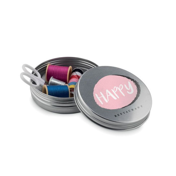 GiftRetail MO8977 - CUCIRE Set de couture boîte ronde