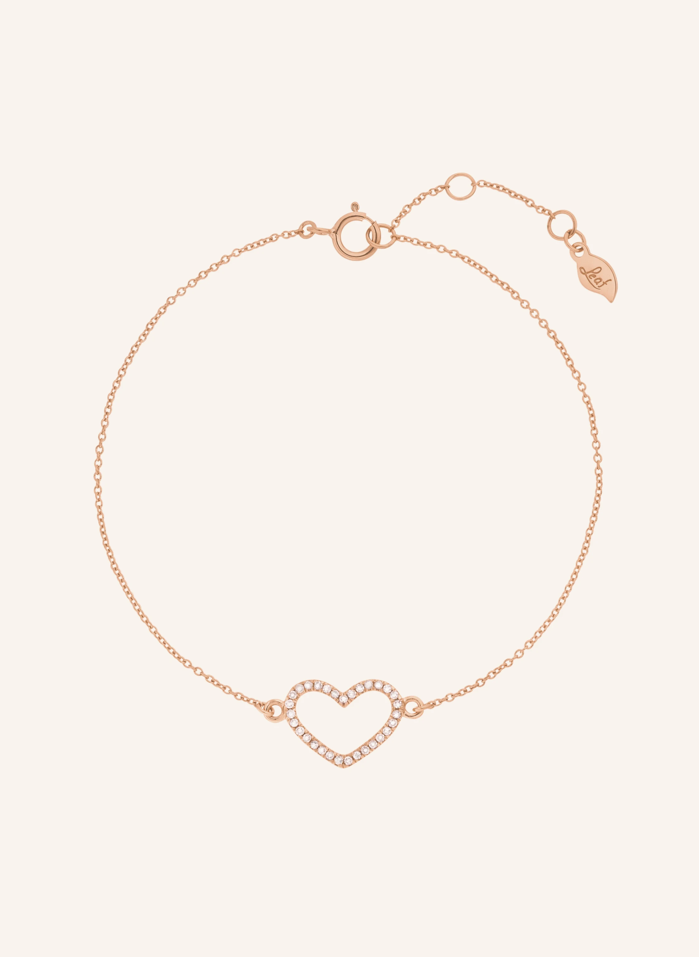 Leaf Armband HEART aus 18 Karat Roségold mit Diamanten