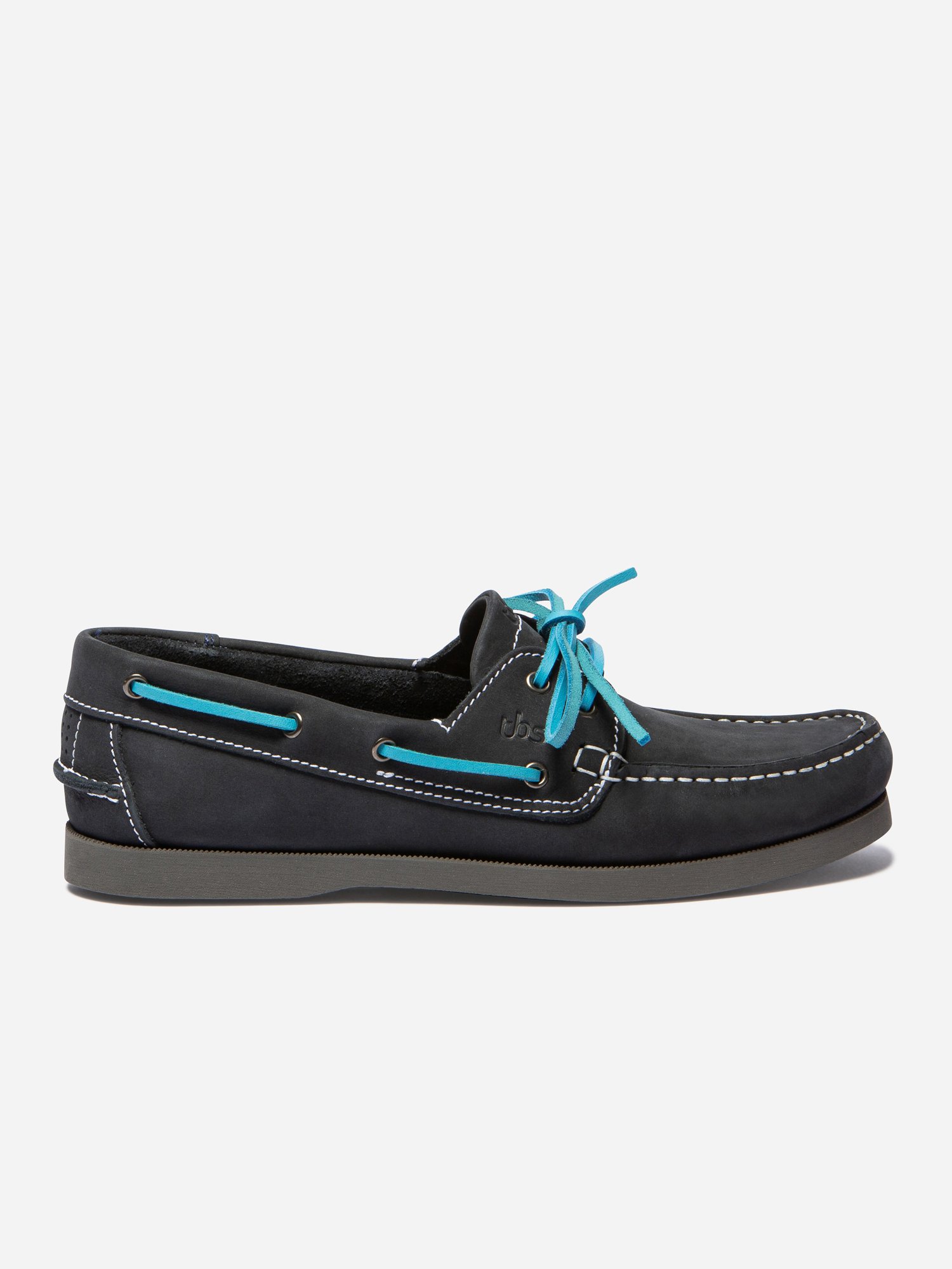 Chaussure Bateau Cuir Marine et Bleu