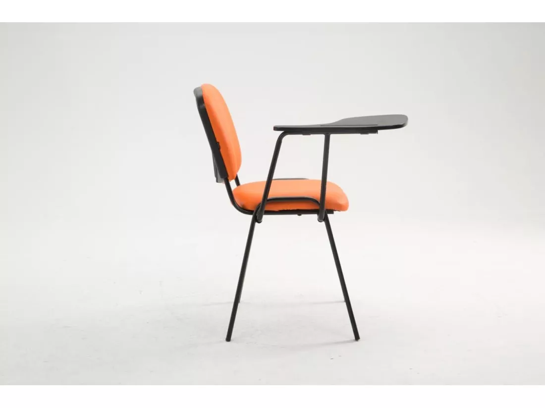 Chaise de salle à manger - Similicuir & Métal noir mat - Orange - Ken mit Klapptisch