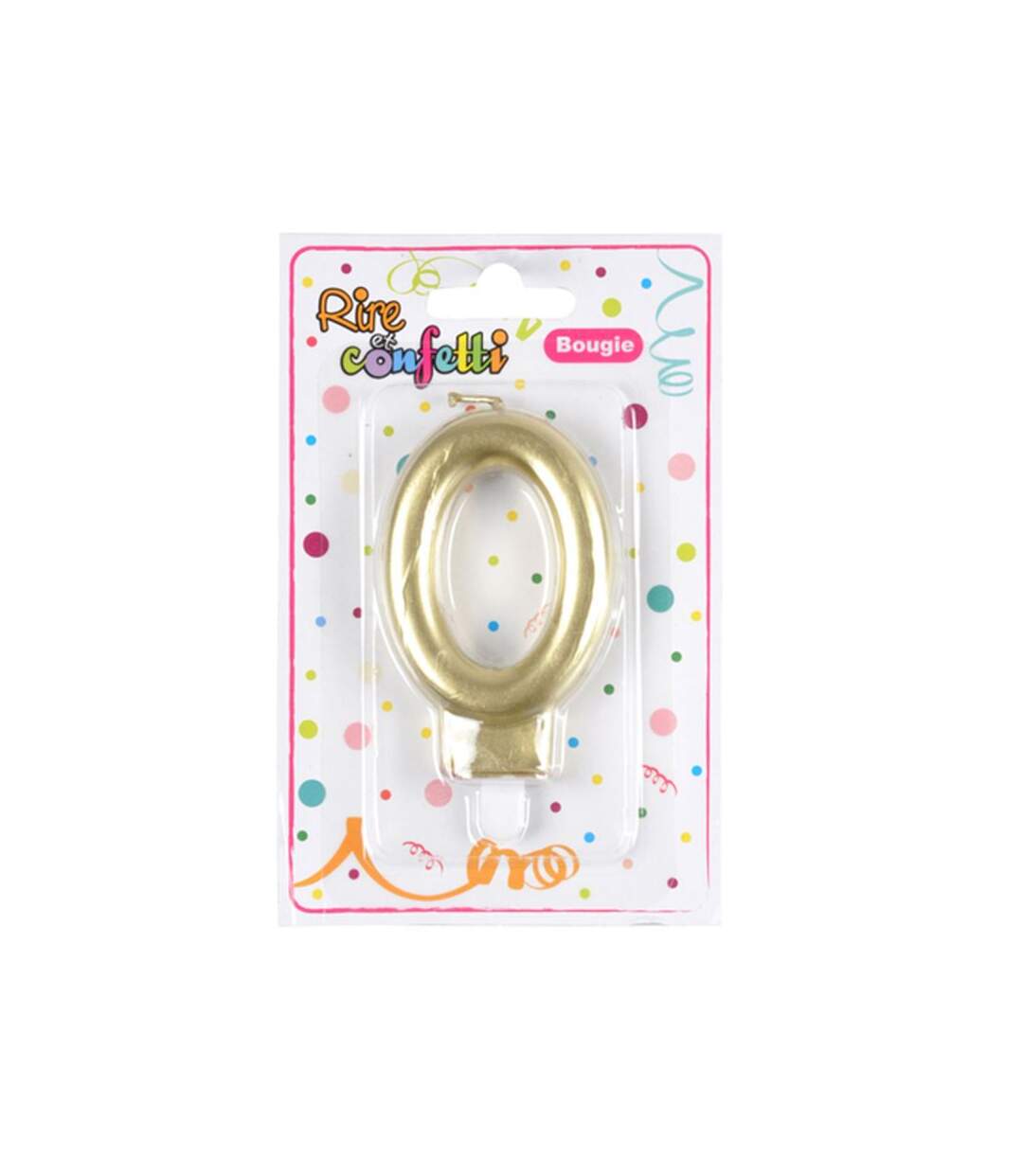 Paris Prix - Bougie D'anniversaire chiffre 0 7cm Or