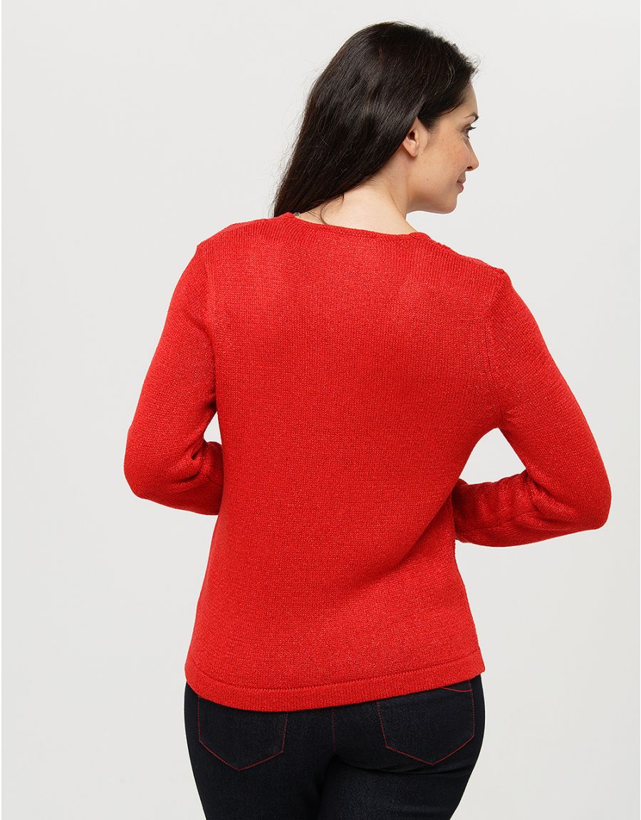 Pull irisé rouge