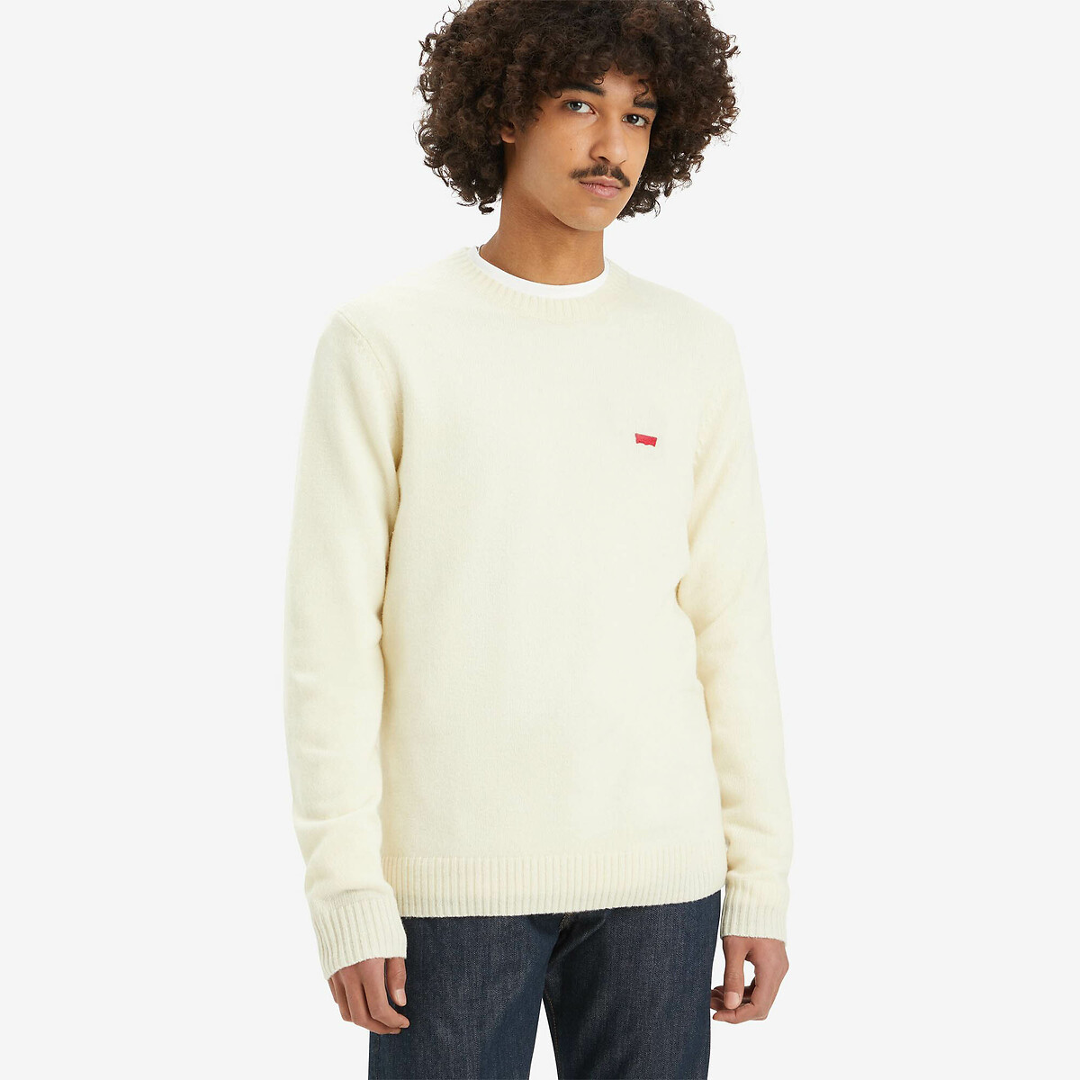 Suéter de gola redonda LEVI'S, marca registrada, lã mista