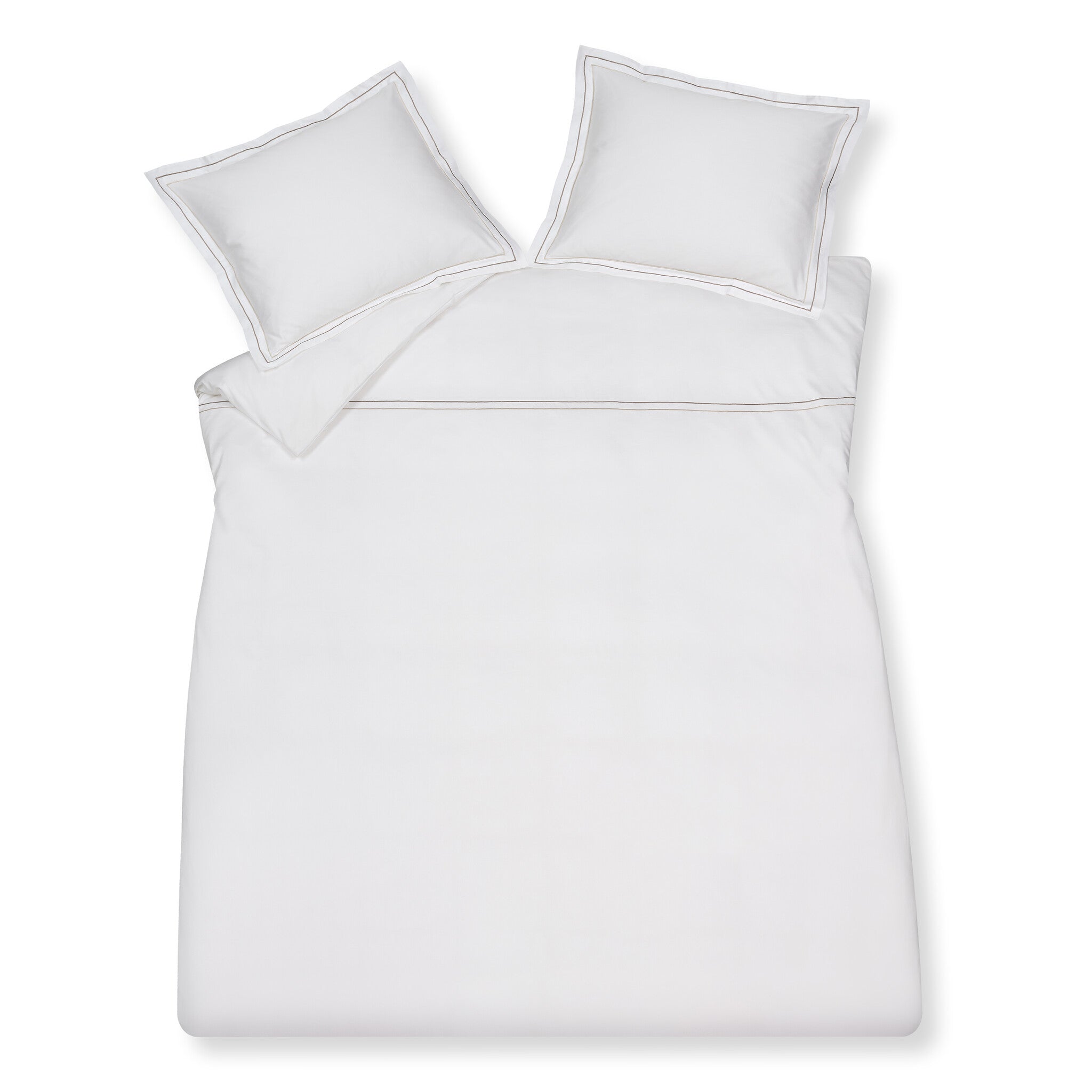 Dekbedovertrek Purity Napels Sand | 140 x 200|220 cm | Wit
