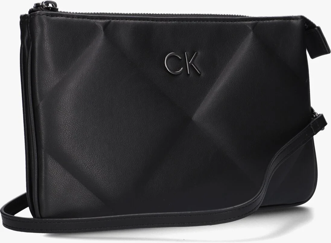 CALVIN KLEIN zwarte calvin klein schoudertas re-lock quilt crossbody