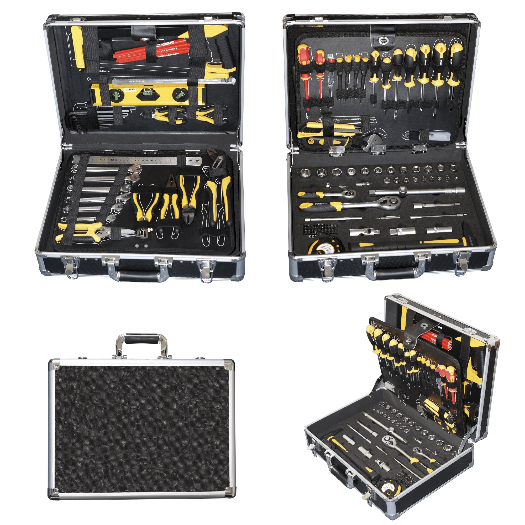 TECH-CRAFT® Werkzeugkoffer 130 tlg. Heimwerker-Set Werkzeugtasche Werkstattkoffer