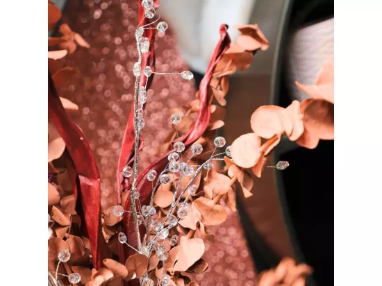 Branche de Fleurs en verre transparent 90 cm