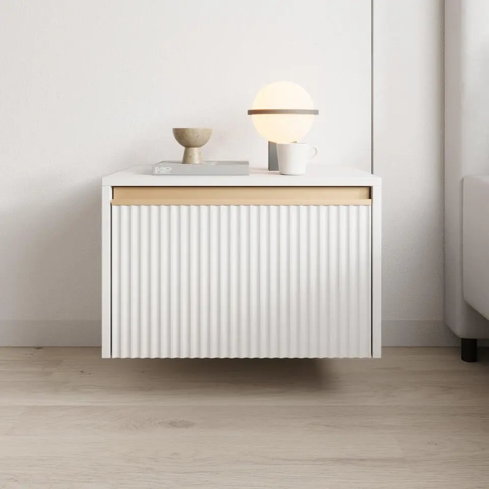 Meubella - Nachtkastje Remy - Wit - 54 cm
