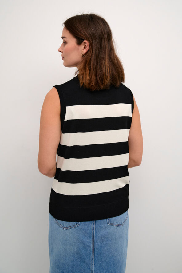 Kaffe KAlizzy Knit Slipover Black/turtledove bold stripe