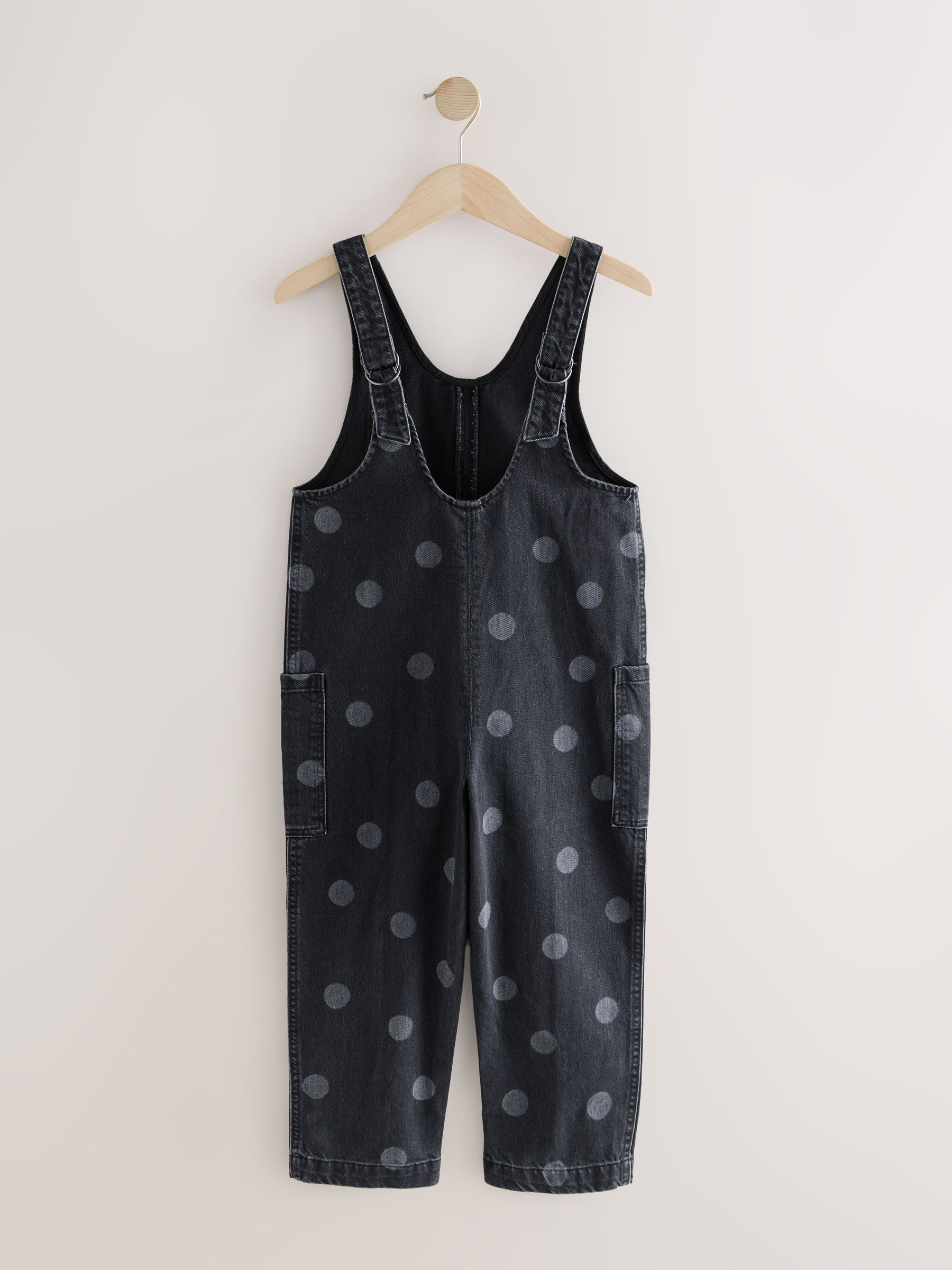 Grey Polka Dot - Slouchy Dungarees (3-16yrs)