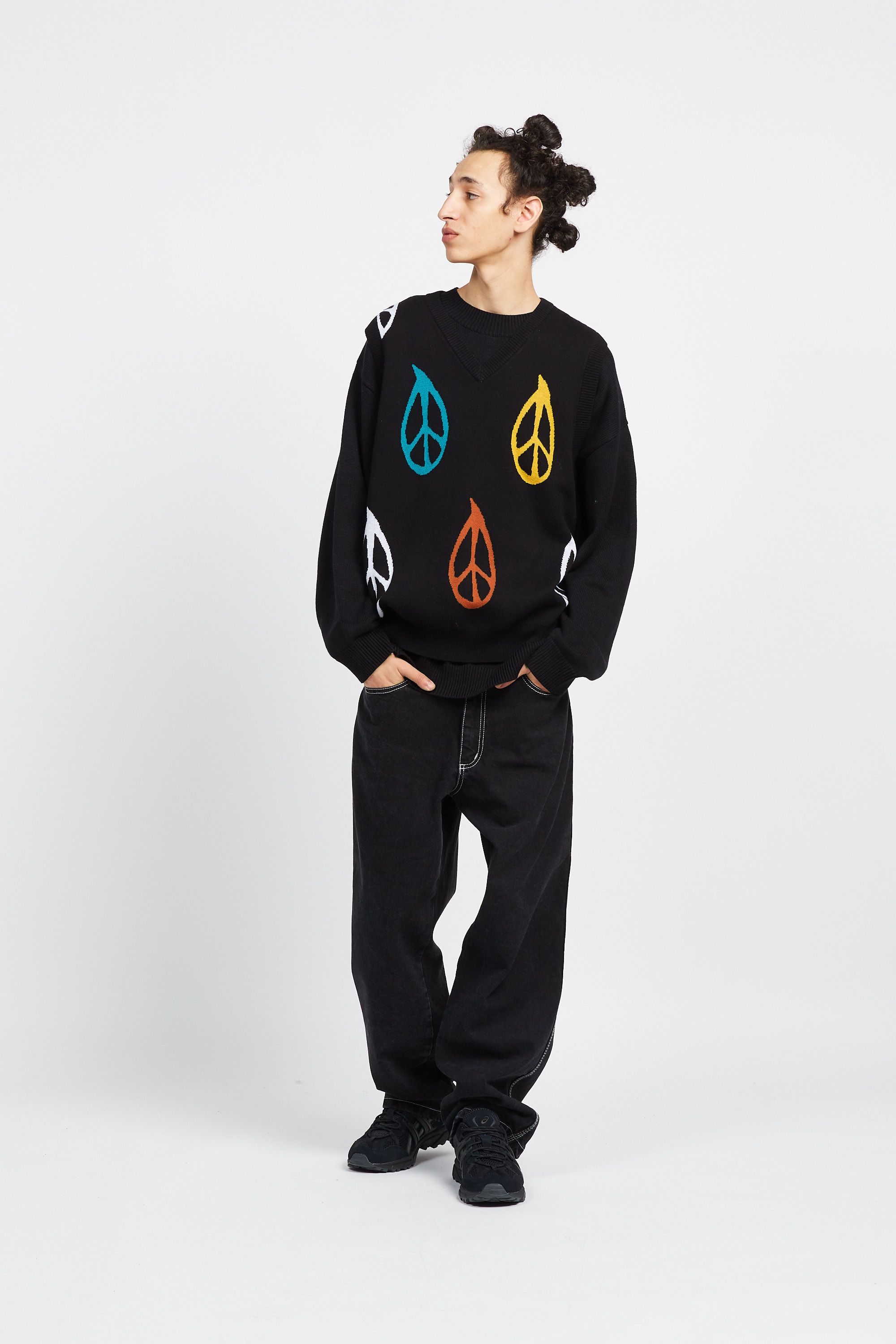 OBEY Gilet en coton PEACED Noir