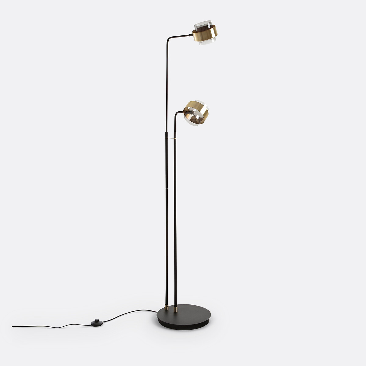 LA REDOUTE INTERIEURS<br>Luminária de chão com 2 braços, vidro e metal, Botello