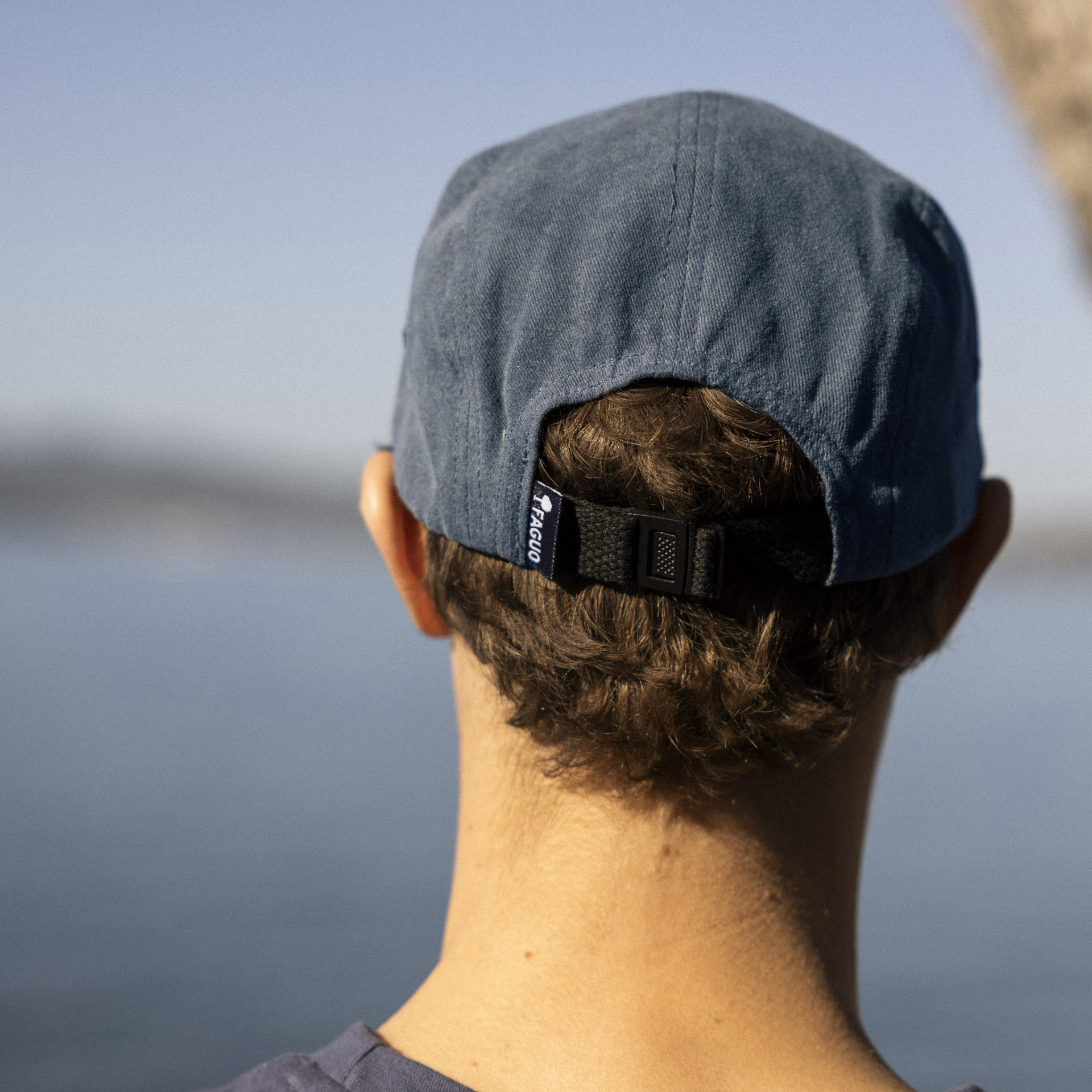 Casquette bleue coton - modèle 5 panel cap