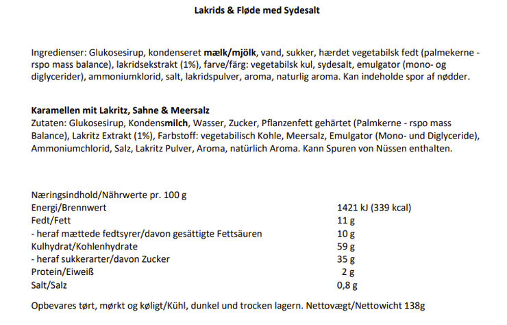 Karamel Kompagniet Lakrids & Fløde med sydesalt elegance No_color