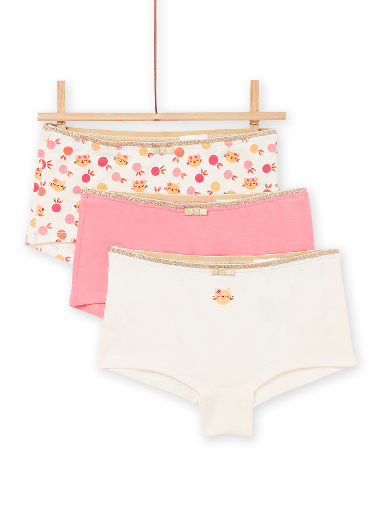 3 shortys à imprimé et motifs chats