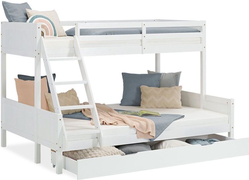 Homestyle4u - Kinderbed - Wit - 90x200 en 140x200 cm - Hoogslaper met Bedlade