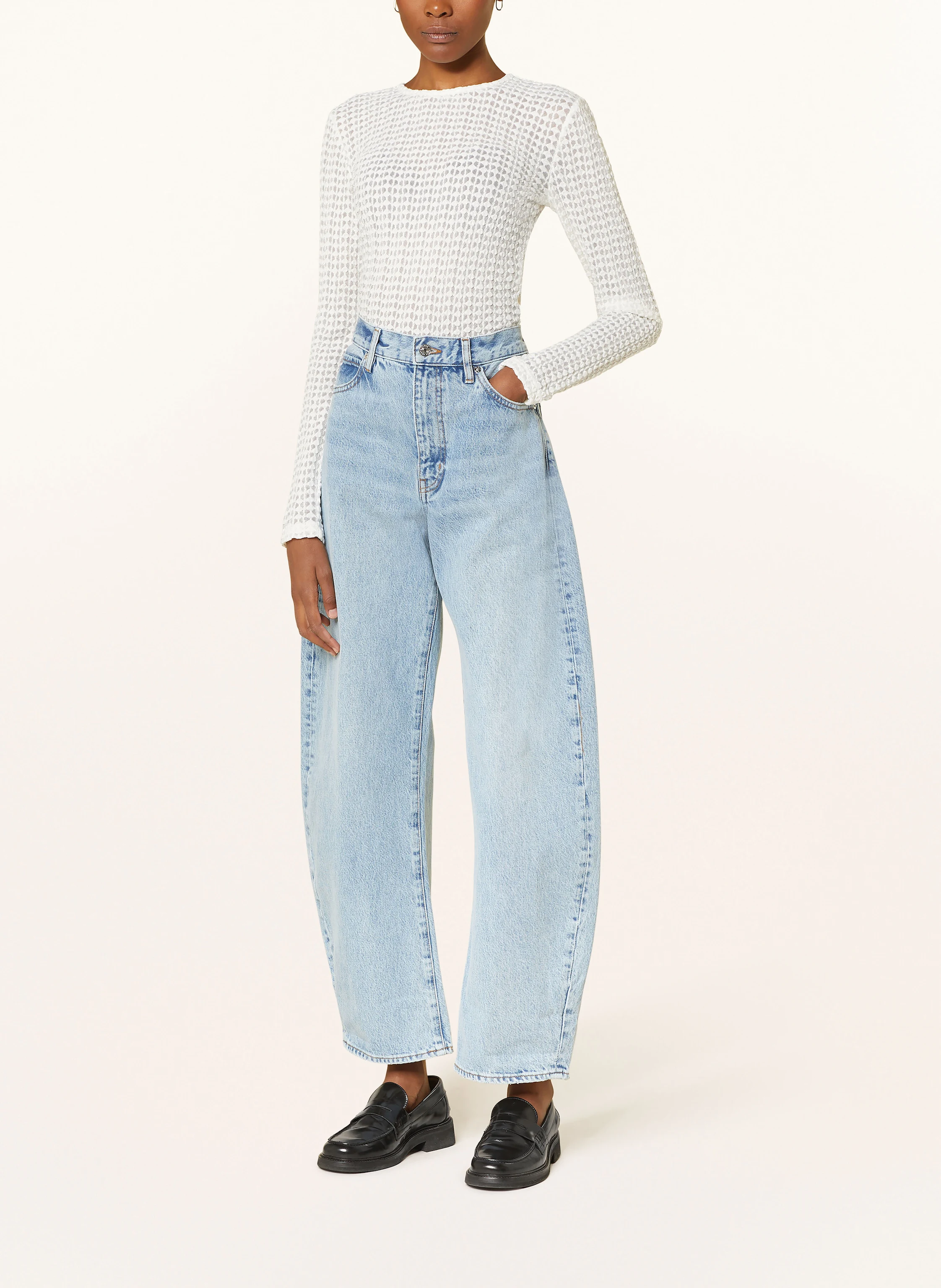 FRAME Longsleeve THE POPCORN TOP aus Mesh