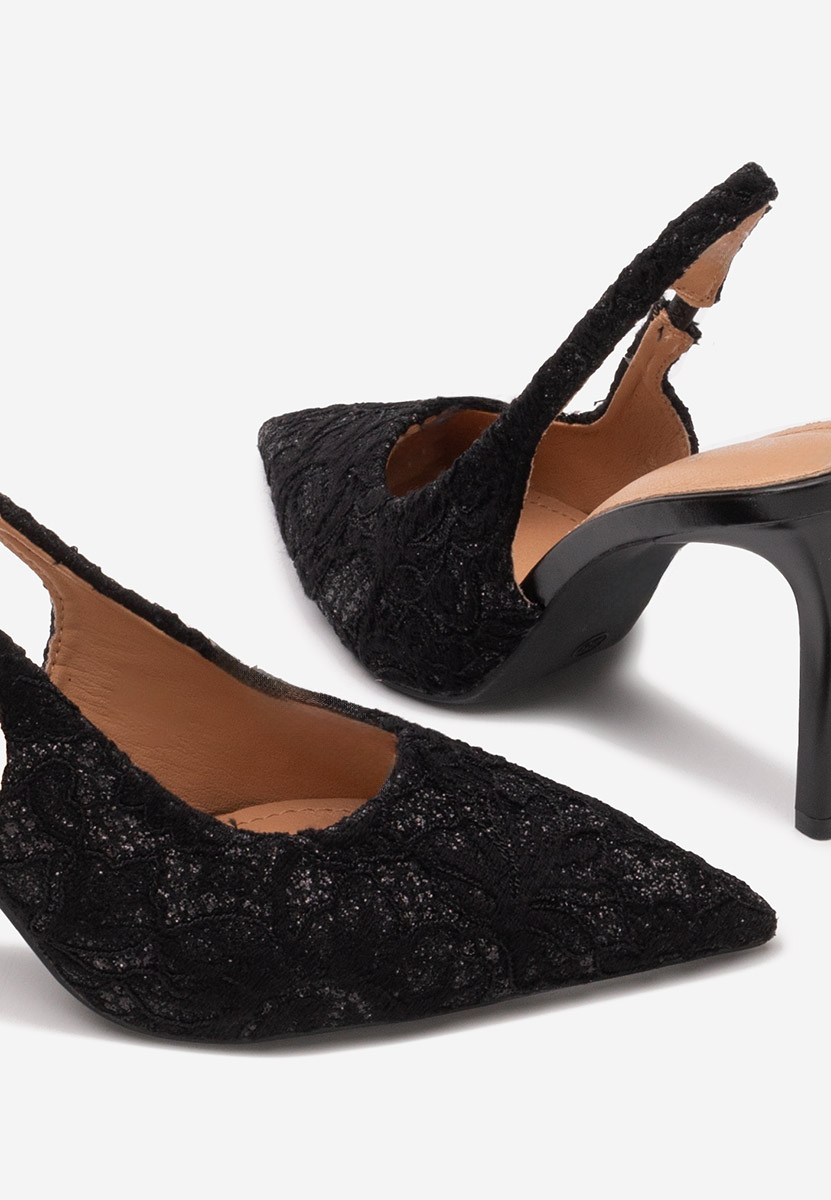 Chaussures à talon fin noirs Arlette