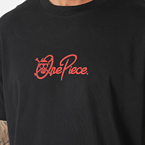 Tee Shirt Oversize Large Mugiwara Logo Noir Rouge