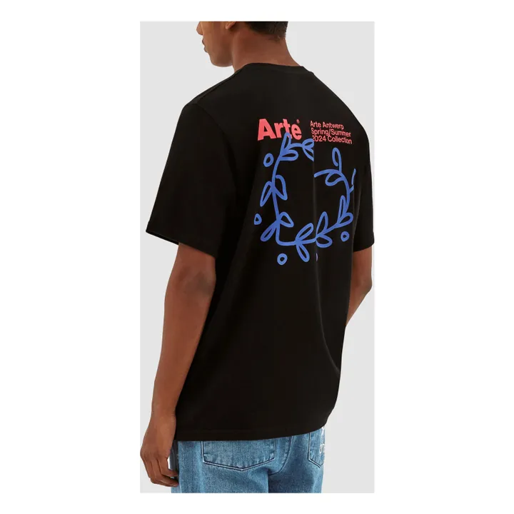 Arte Antwerp T-shirt Arte Back Leaves | Noir