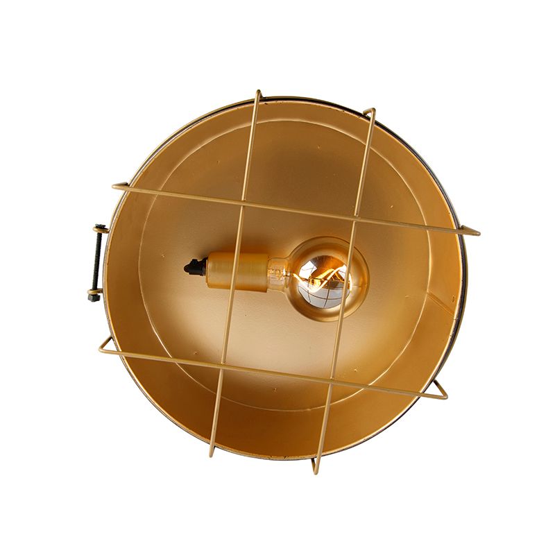Industriële plafondlamp zwart met goud 35 cm - Barril