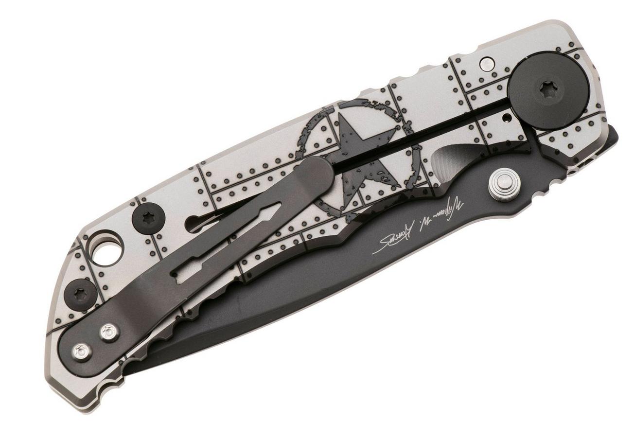 Spartan Blades Harsey Folder Kilroy USSF5KILR, PVD MagnaCut, Silver Titanium, Black Hardware zakmes