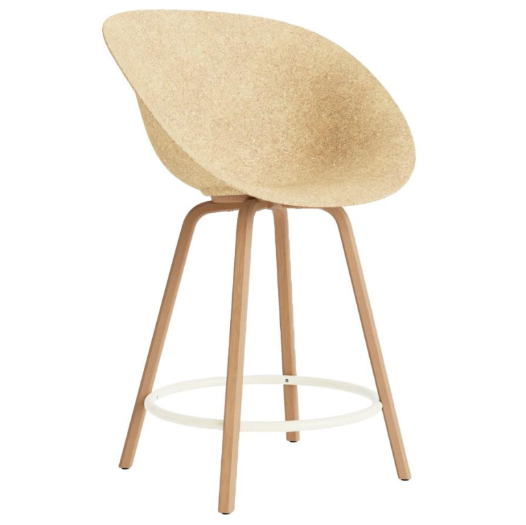 Normann Copenhagen Mat Armchair barkruk 65 cm beuken Cream/Hemp