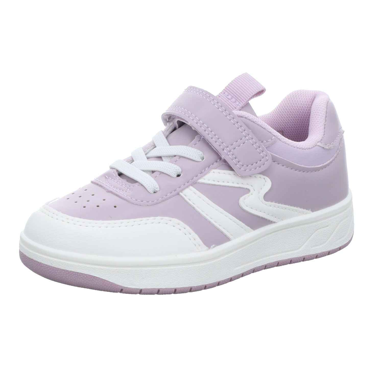 Sneakers Kinder-Mädchen-Sneaker-Slipper-Klettschuh Lila-Weiß