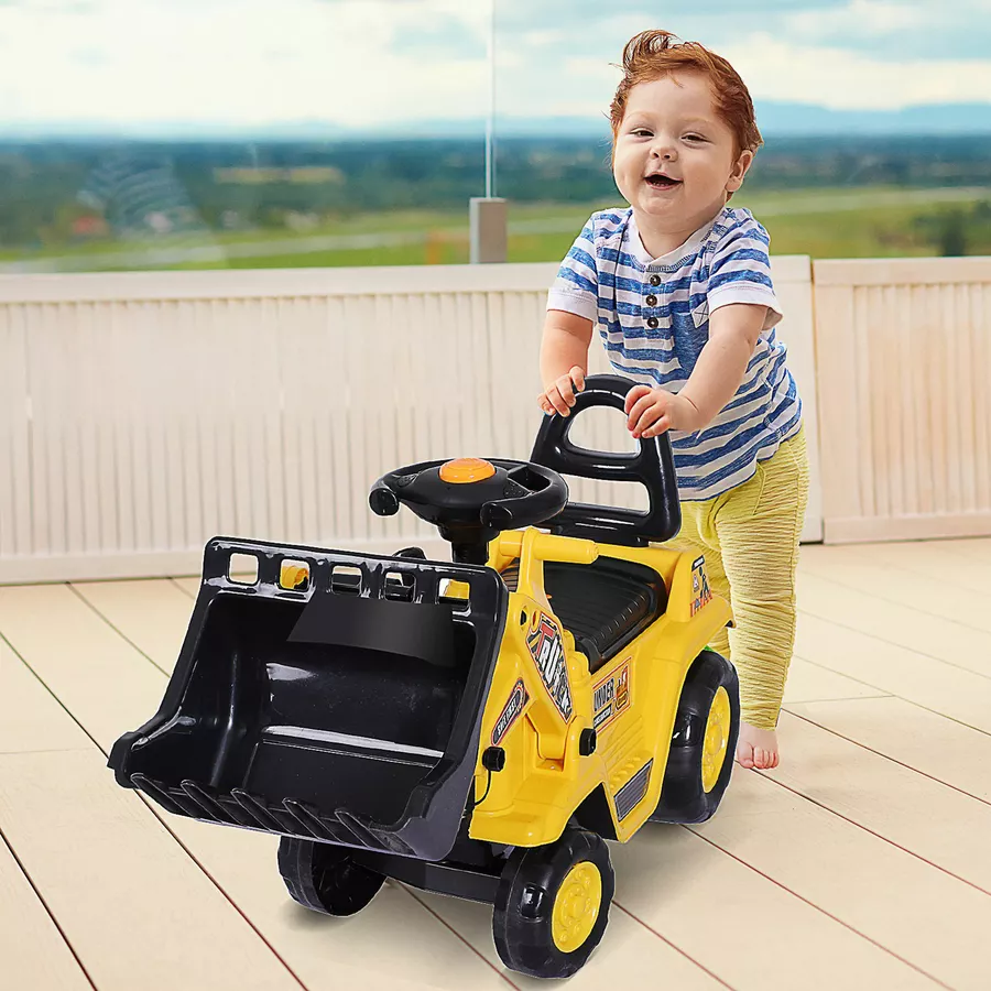 HOMCOM Trettraktor mit Stauraum gelb