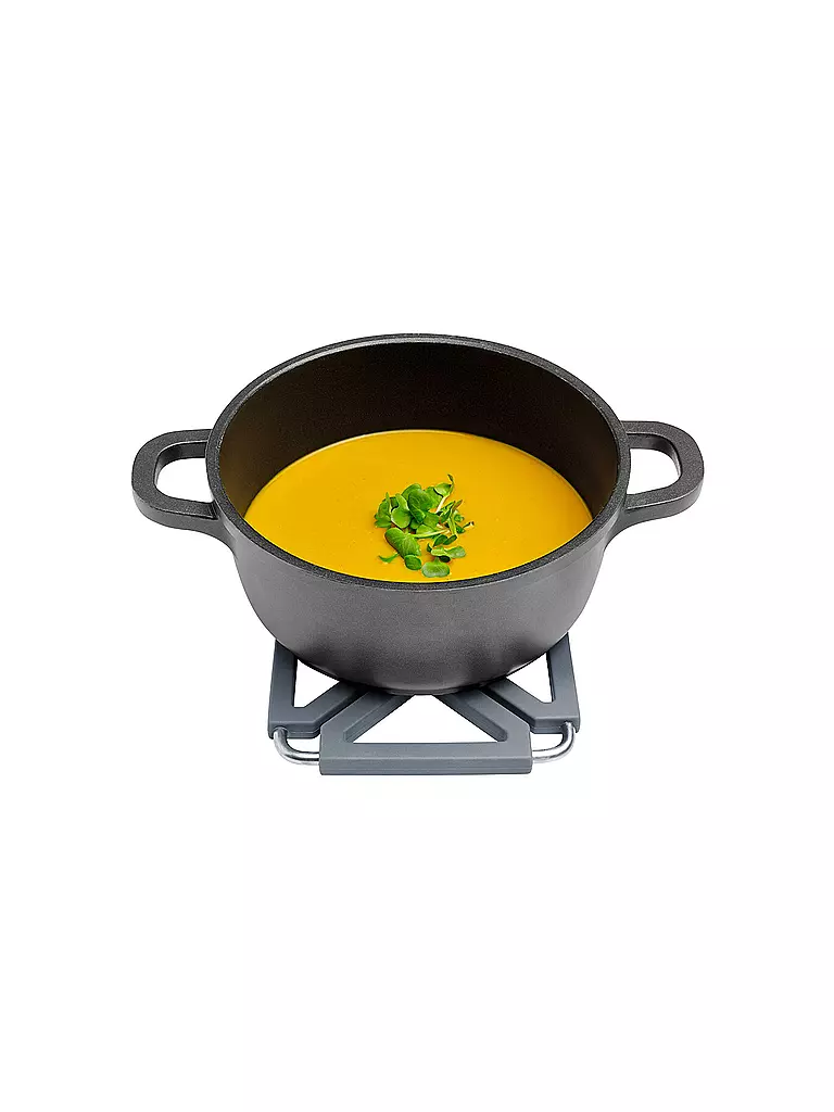 LURCH Topfuntersetzer Silikon klappbar iron grey grau